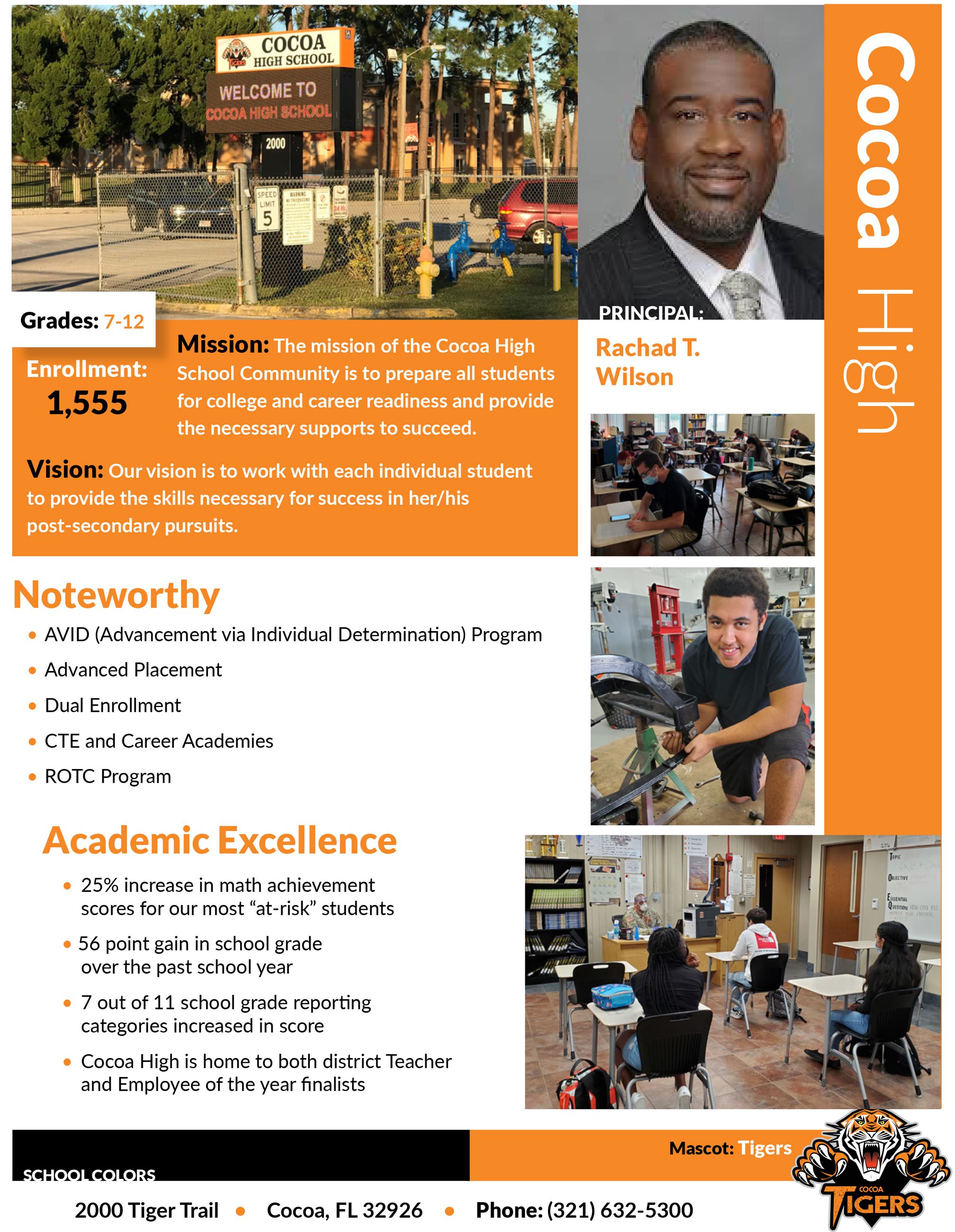 Cocoa High school profile screenshot