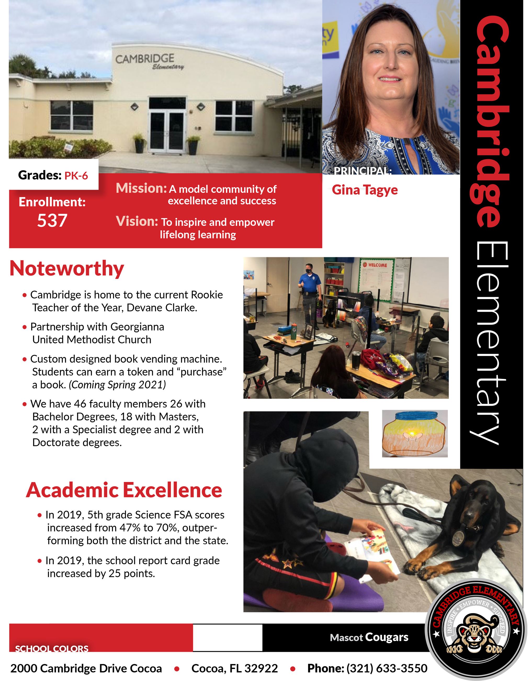 Cambridge Elementary school profile screenshot